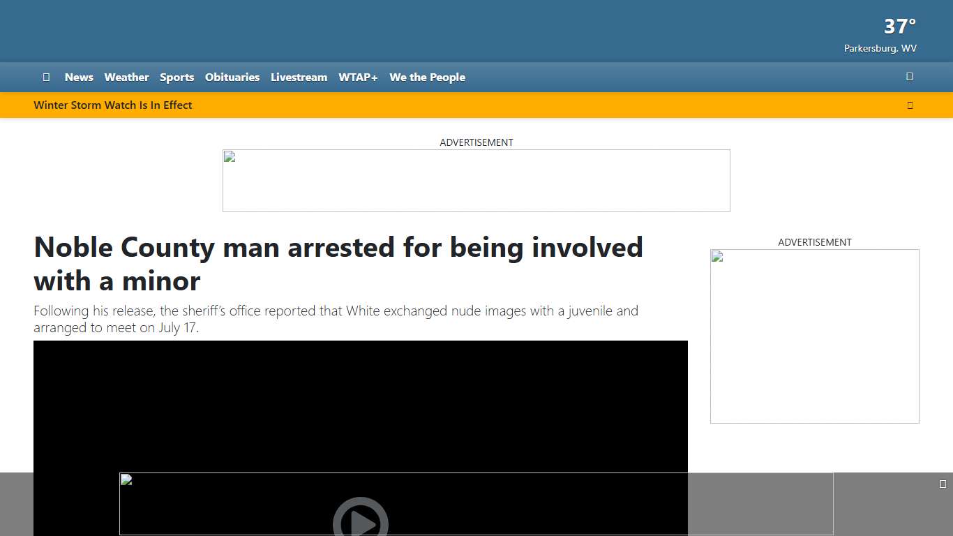 Noble County man arrested for being involved with a minor