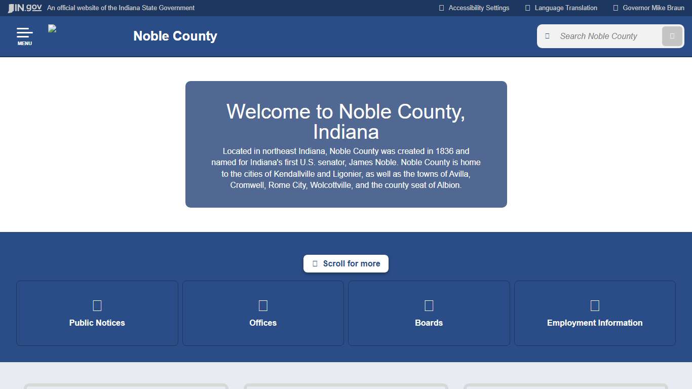 Noble County: Home