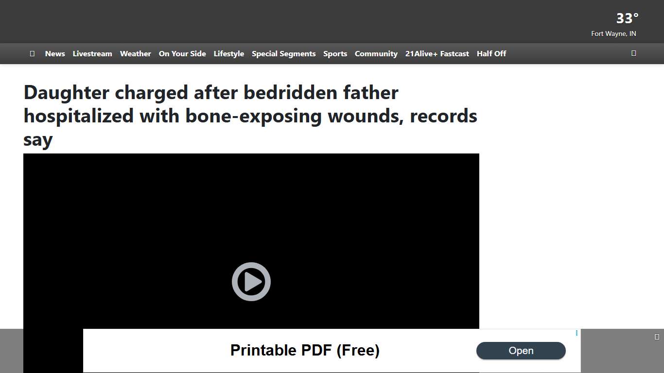 Daughter charged after bedridden father hospitalized with bone-exposing wounds, records say